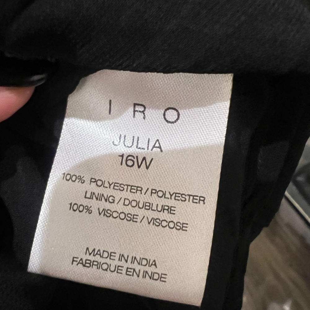IRO Black Plunge Neck Bishop Sleeve Cocktail Dress - Picture 7 of 7